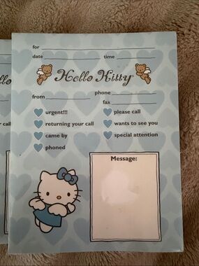 4 Hello Kitty Light Blue Heart Message Pad